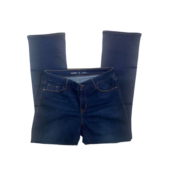 Old Navy Kicker Boot Cut Women Size 10 Short Blue Dark Wash Denim Mid Rise Jeans - Picture 4 of 7